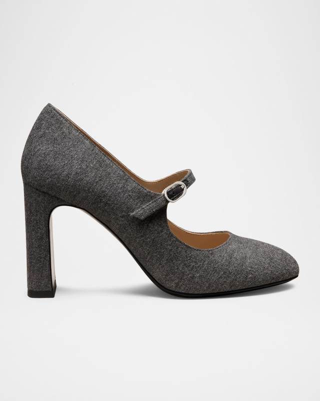 85mm Babette Flannel Mary Jane Pumps